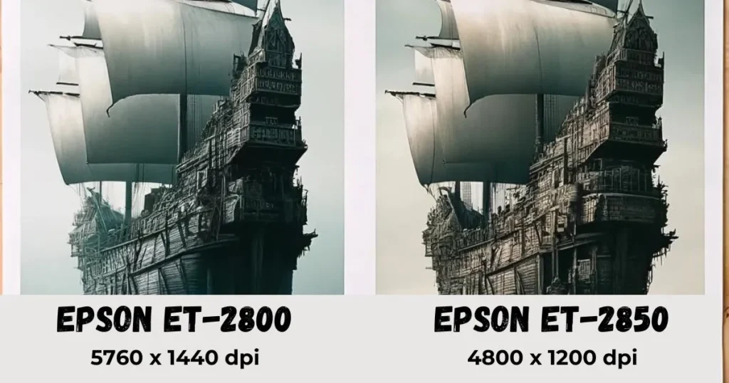 Resolution for Printing: Epson et 2800 vs 2850